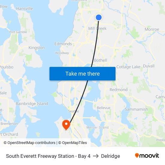 South Everett Freeway Station - Bay 4 to Delridge map