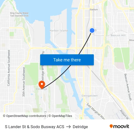 S Lander St & Sodo Busway ACS to Delridge map