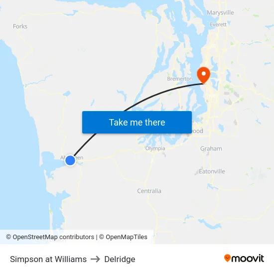 Simpson at Williams to Delridge map