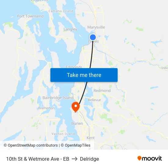 10th St & Wetmore Ave - EB to Delridge map