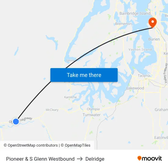 Pioneer & S Glenn Westbound to Delridge map