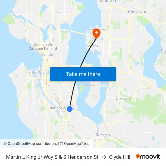 Martin L King Jr Way S & S Henderson St to Clyde Hill map