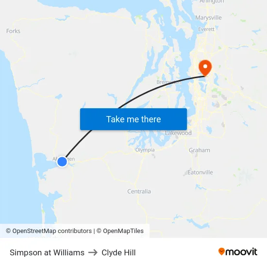 Simpson at Williams to Clyde Hill map