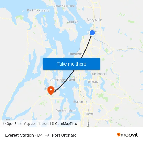 Everett Station - D4 to Port Orchard map