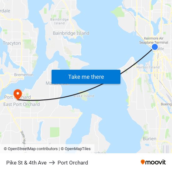 Pike St & 4th Ave to Port Orchard map