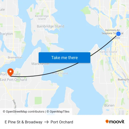 E Pine St & Broadway to Port Orchard map