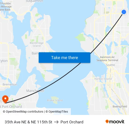 35th Ave NE & NE 115th St to Port Orchard map