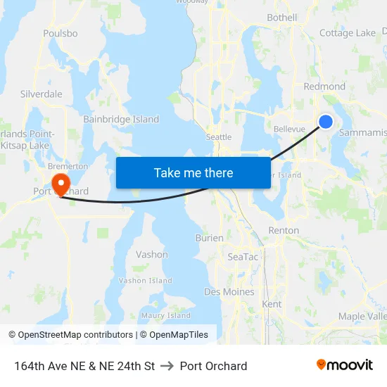 164th Ave NE & NE 24th St to Port Orchard map