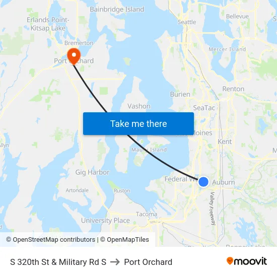 S 320th St & Military Rd S to Port Orchard map