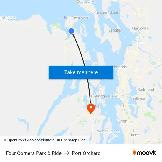 Four Corners Park & Ride to Port Orchard map
