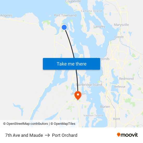 7th Ave and Maude to Port Orchard map