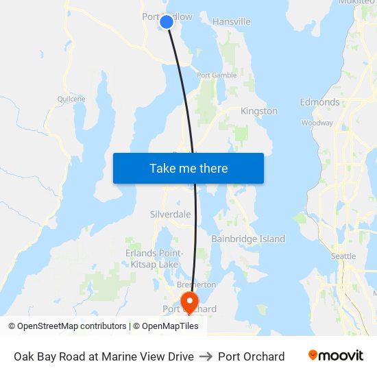 Oak Bay Road at Marine View Drive to Port Orchard map