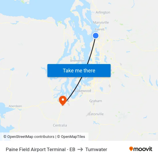 Paine Field Airport Terminal - EB to Tumwater map