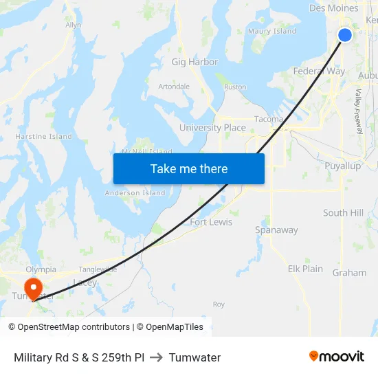 Military Rd S & S 259th Pl to Tumwater map