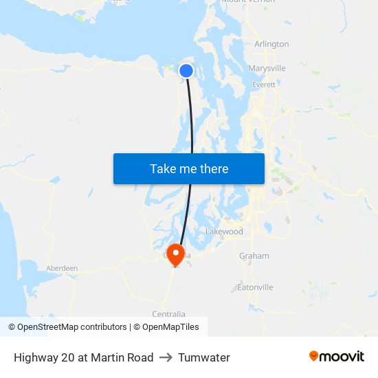 Highway 20 at Martin Road to Tumwater map