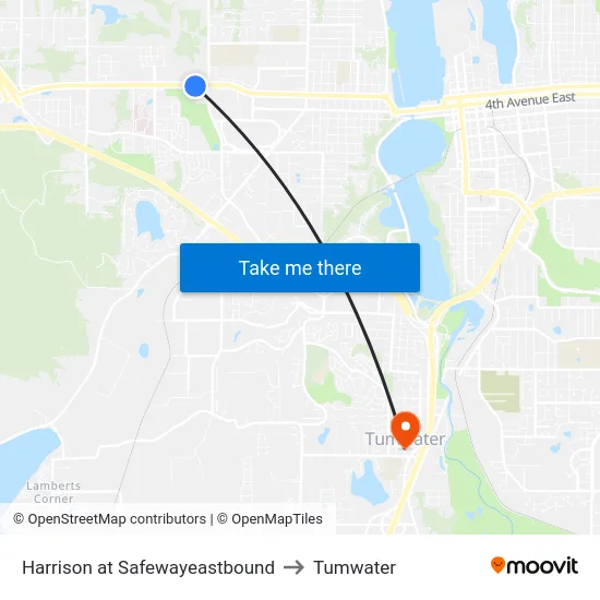 Harrison at Safewayeastbound to Tumwater map