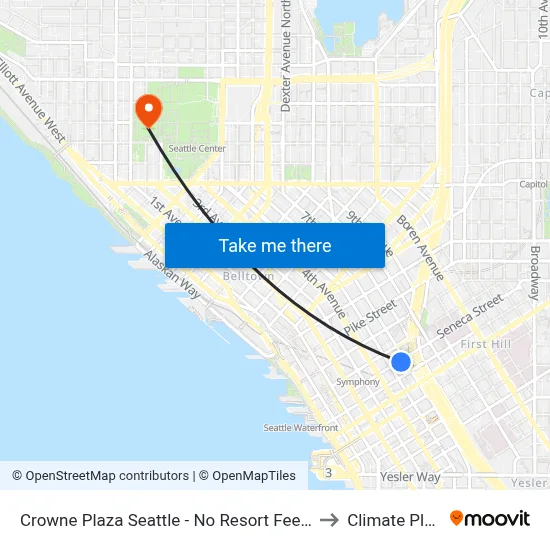 Crowne Plaza Seattle - No Resort Fee - Newly Renovated IHG Hotel to Climate Pledge Arena map