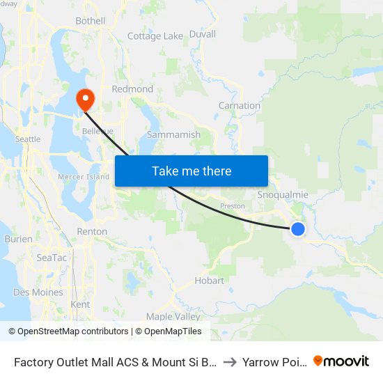 Factory Outlet Mall ACS & Mount Si Blvd to Yarrow Point map