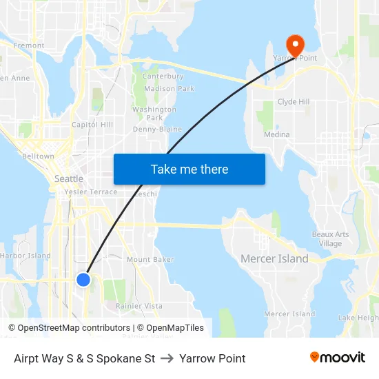 Airpt Way S & S Spokane St to Yarrow Point map