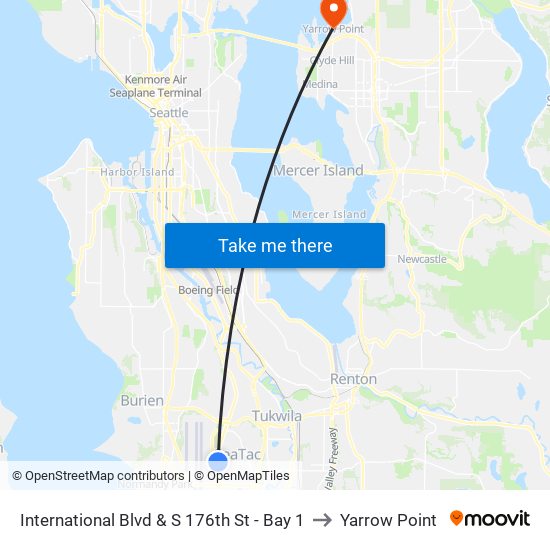 International Blvd & S 176th St - Bay 1 to Yarrow Point map