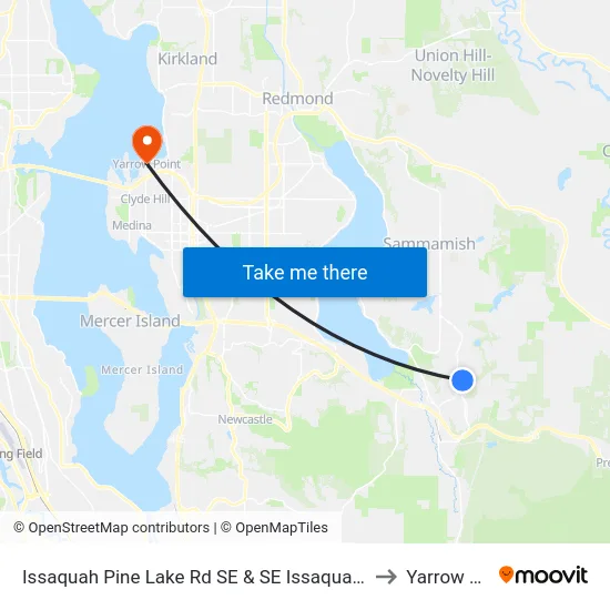 Issaquah Pine Lake Rd SE & SE Issaquah-Fall City Rd to Yarrow Point map