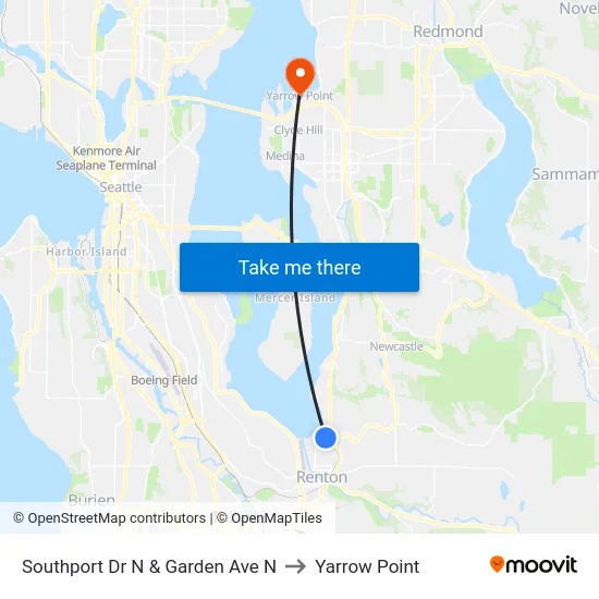 Southport Dr N & Garden Ave N to Yarrow Point map