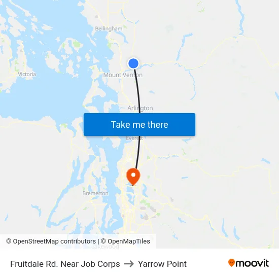 Fruitdale Rd. Near Job Corps to Yarrow Point map