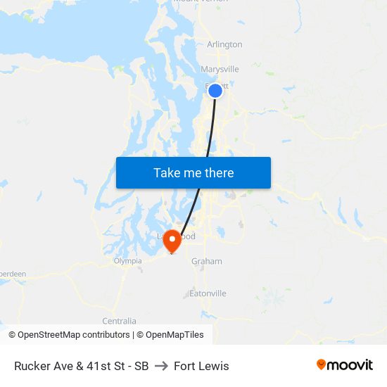 Rucker Ave & 41st St - SB to Fort Lewis map