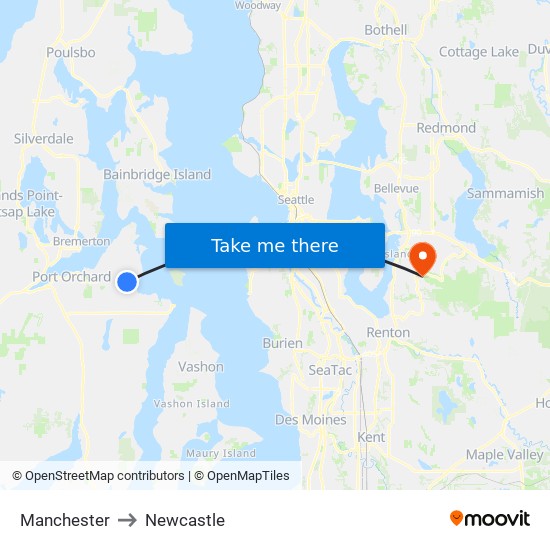 Manchester to Newcastle map