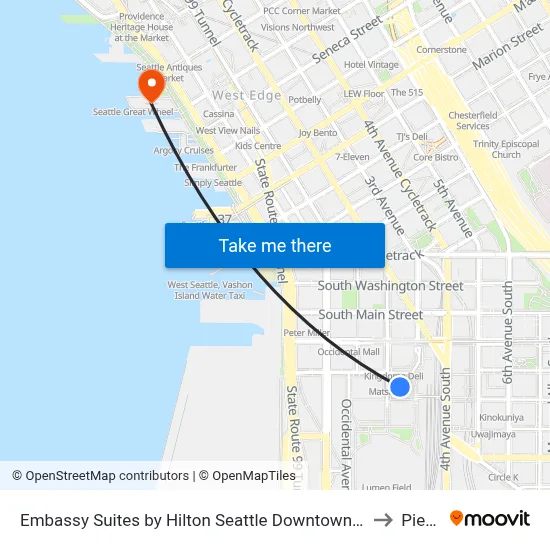 Embassy Suites by Hilton Seattle Downtown Pioneer Square to Pier 57 map
