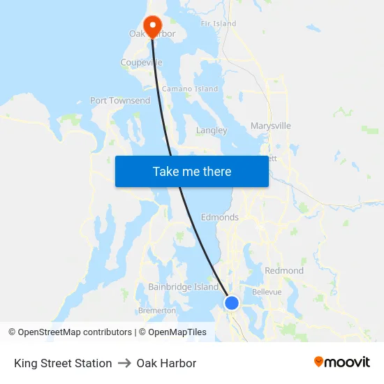 King Street Station to Oak Harbor map