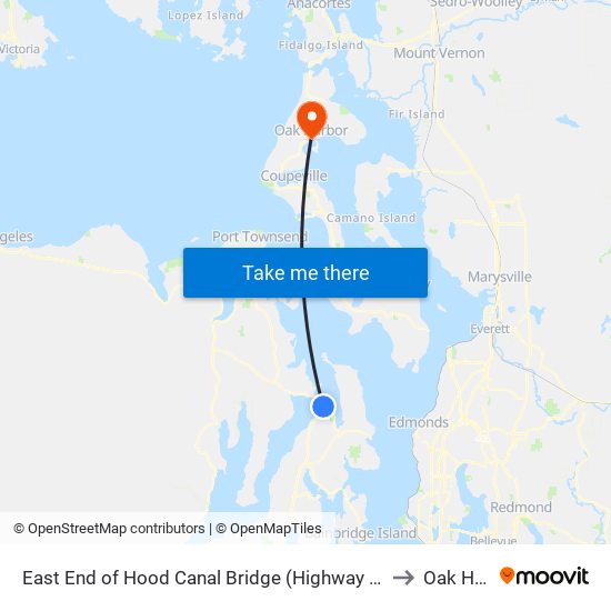 East End of Hood Canal Bridge (Highway 3 and Highway 104) to Oak Harbor map