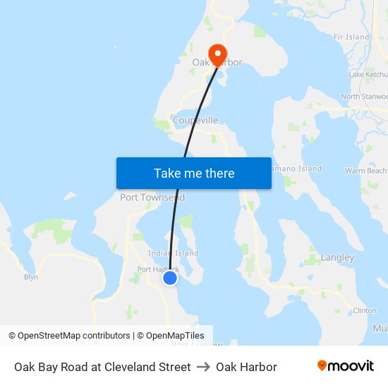 Oak Bay Road at Cleveland Street to Oak Harbor map