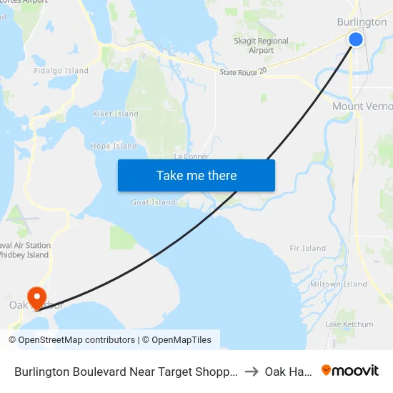 Burlington Boulevard Near Target Shopping Center to Oak Harbor map