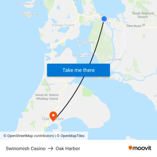 Swinomish Casino to Oak Harbor map