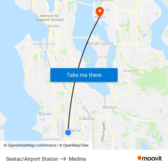 Seatac/Airport Station to Medina map