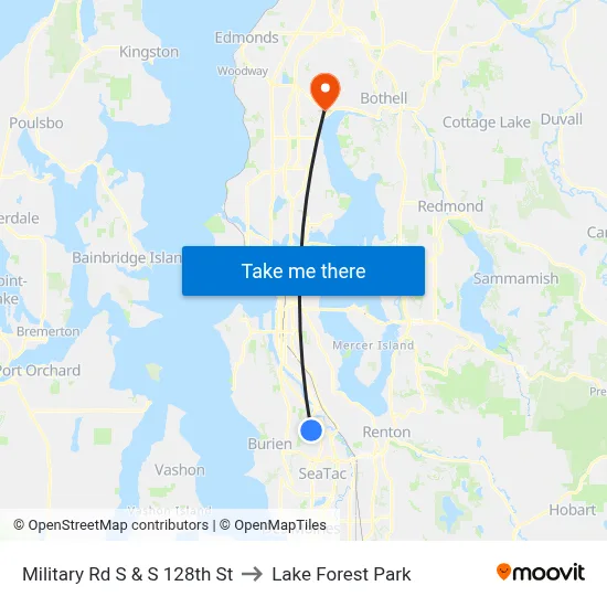 Military Rd S & S 128th St to Lake Forest Park map