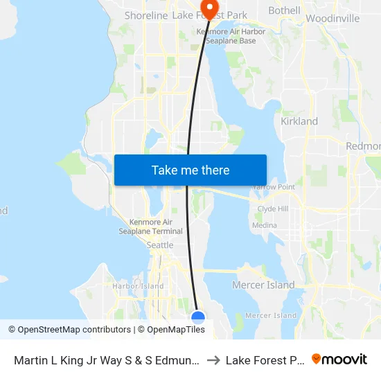 Martin L King Jr Way S & S Edmunds St to Lake Forest Park map