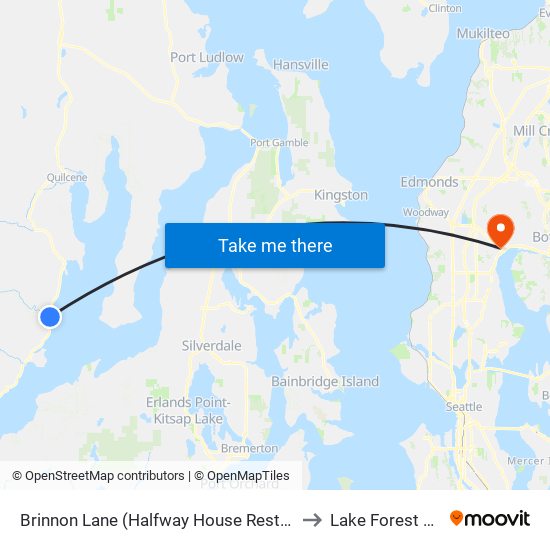 Brinnon Lane (Halfway House Restaurant) to Lake Forest Park map