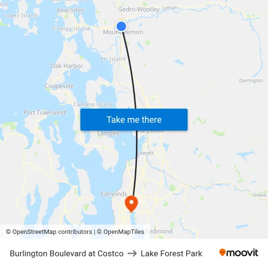 Burlington Boulevard at Costco to Lake Forest Park map