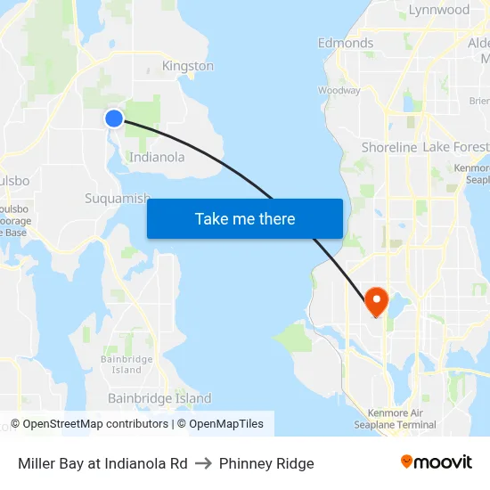 Miller Bay at Indianola Rd to Phinney Ridge map
