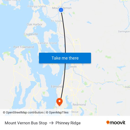 Mount Vernon Bus Stop to Phinney Ridge map