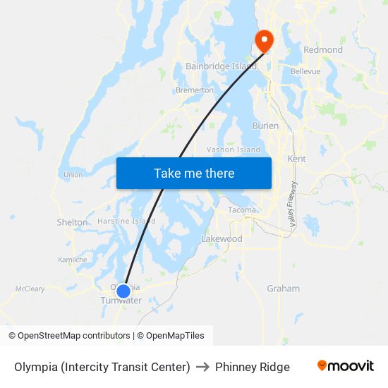 Olympia (Intercity Transit Center) to Phinney Ridge map