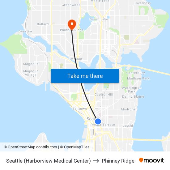 Seattle (Harborview Medical Center) to Phinney Ridge map