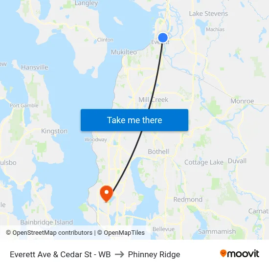 Everett Ave & Cedar St - WB to Phinney Ridge map