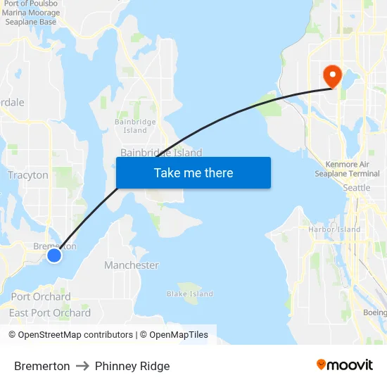 Bremerton to Phinney Ridge map