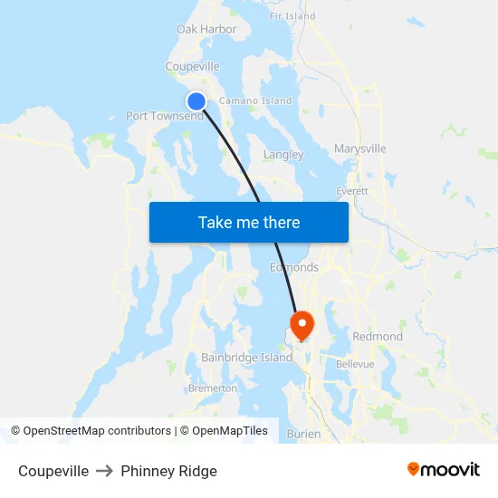 Coupeville to Phinney Ridge map