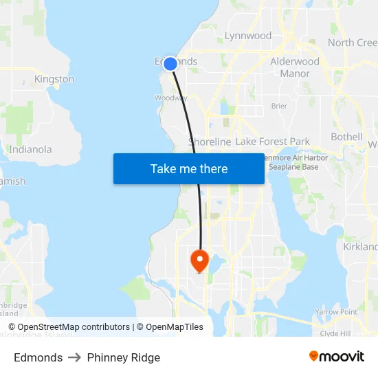 Edmonds to Phinney Ridge map