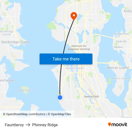 Fauntleroy to Phinney Ridge map