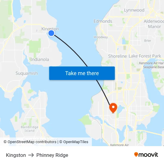 Kingston to Phinney Ridge map